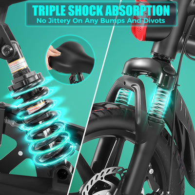 ancheer folding electric bicycle 14 Bike, StreetRider Electric heybike top speed of 19.8 mph with throttle and 21.7 mph with pedal assist Ancheer 20 Folding Ebike is