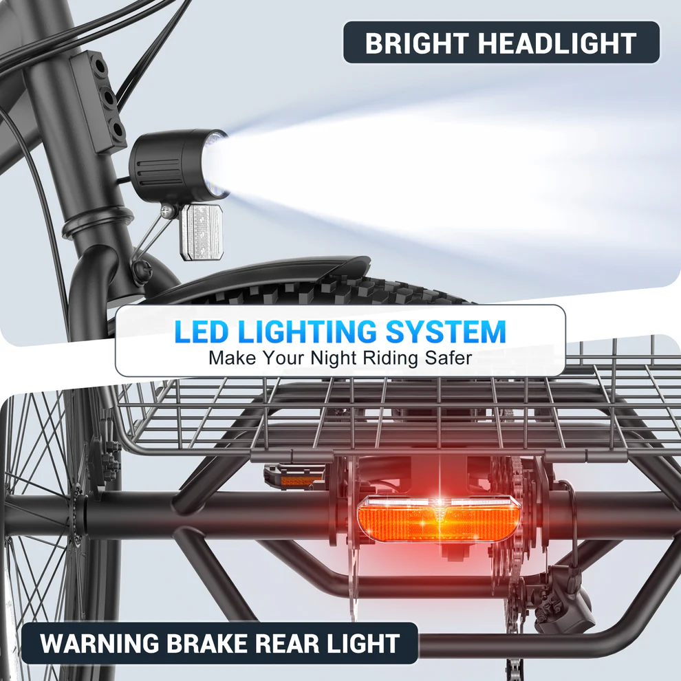 ANCHEER Gocio Cargo Motorized Electric Tricycle for Adults