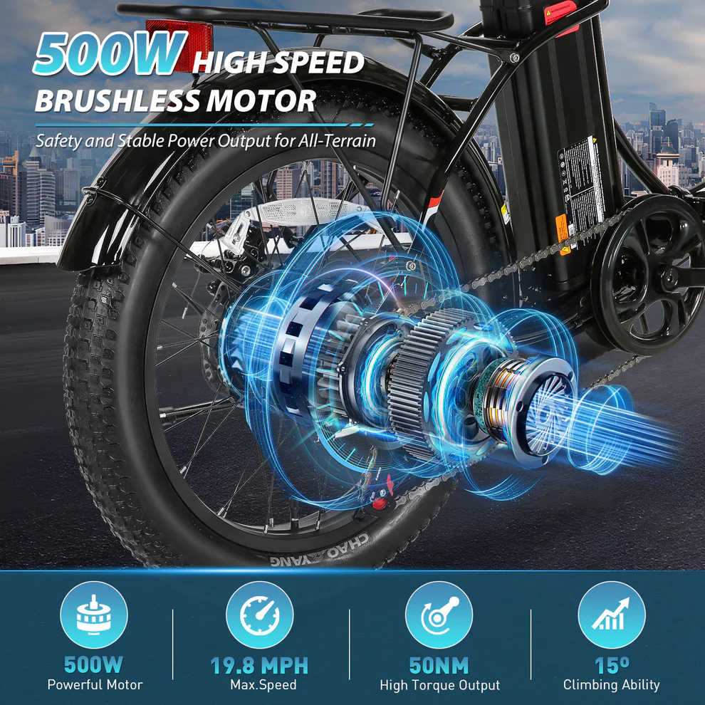 ANCHEER Gocio Fat Tire Electric City Cruiser Folding Bike for Adults