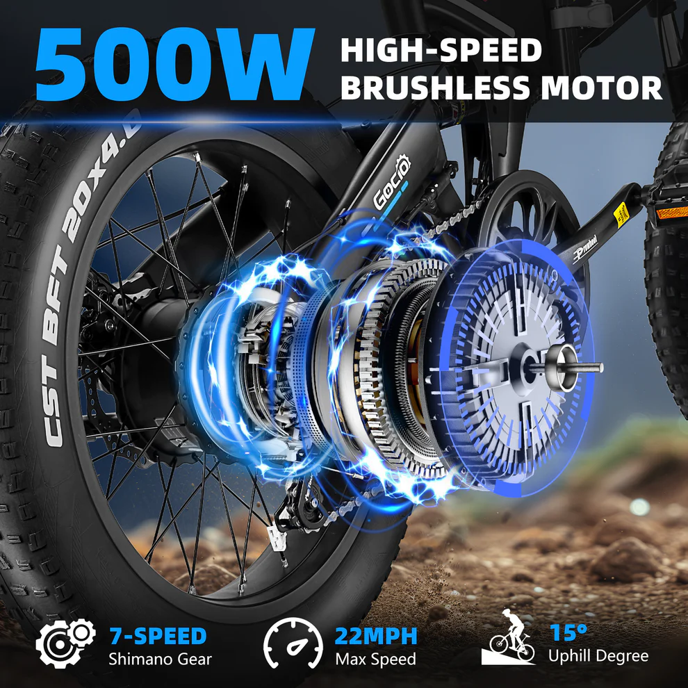 ANCHEER Gocio Fat Tire Foldable Electric Mountain Bikes for Adult