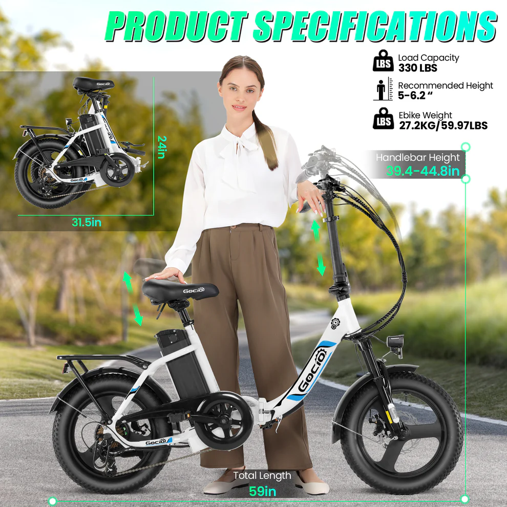 ANCHEER Gocio Fat Tire Foldable Electric Bike