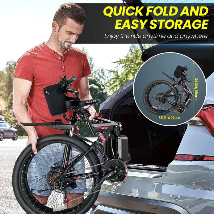 ANCHEER Gocio Full Suspension Electric Bike Folding Mountain Electric Bike