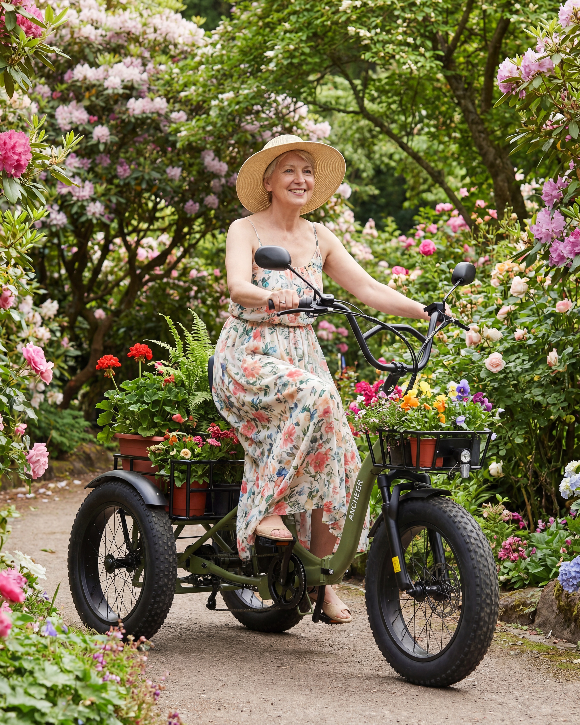 ANCHEER Fat Tire Folding Electric Trike for Adults