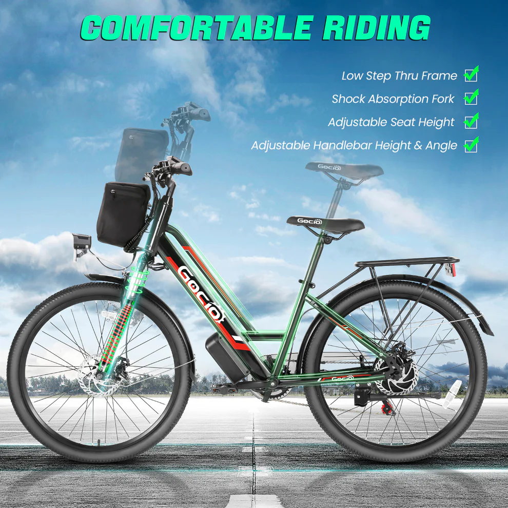 ANCHEER Gocio Electric Cruiser Commuter Bike for Adults