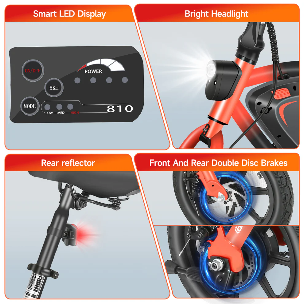 ANCHEER Gocio Foldable Electric City Commuter Cruiser Bike