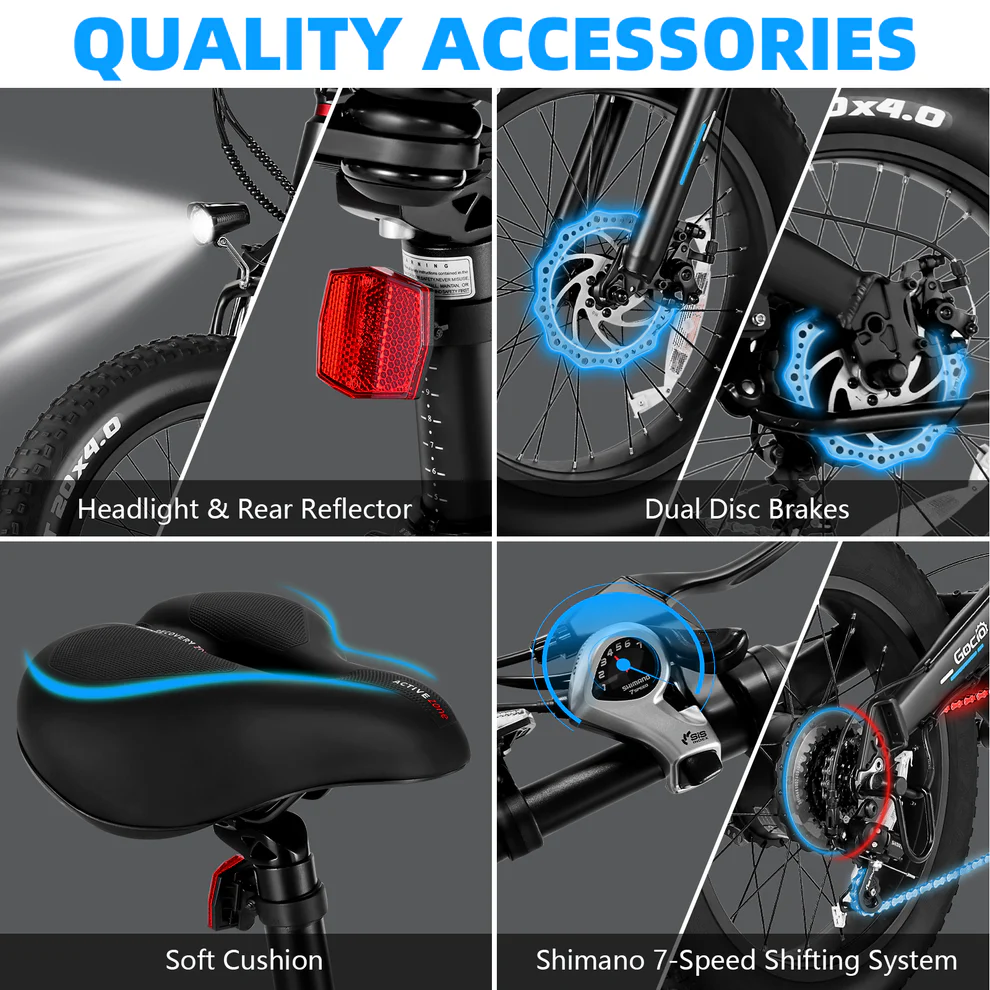 ANCHEER Gocio Fat Tire Foldable Electric Mountain Bikes for Adult