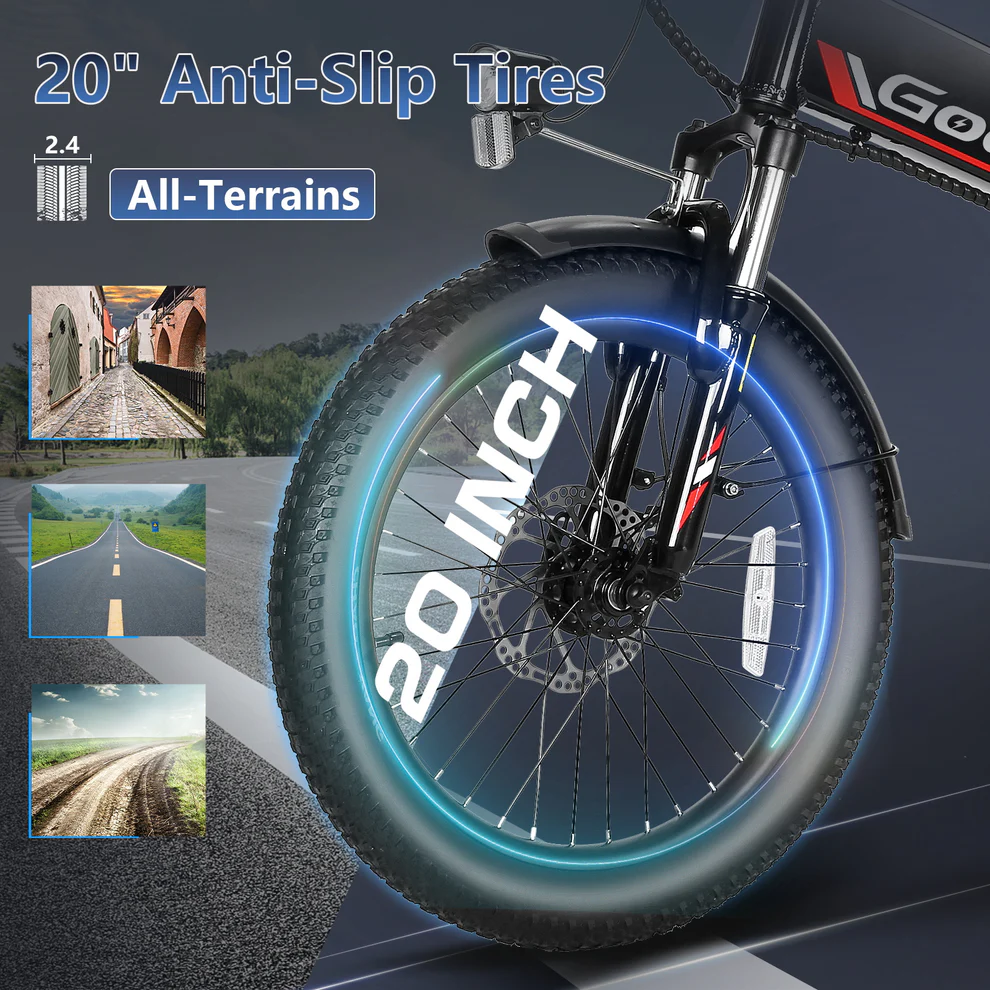 ANCHEER Gocio Foldable Fat Tire Electric Bike for Adults