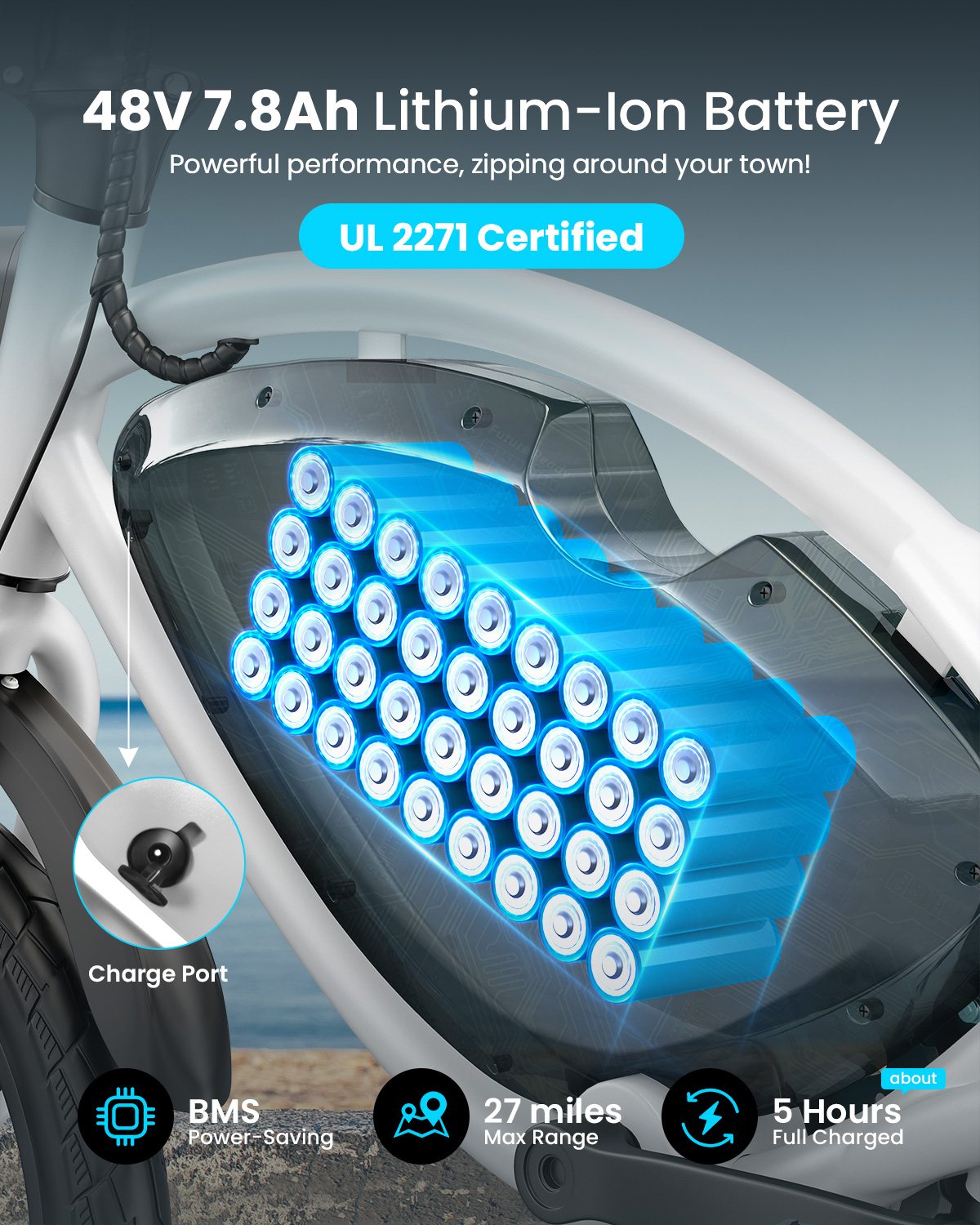 ANCHEER 48V-7.8Ah Battery for Smartzip