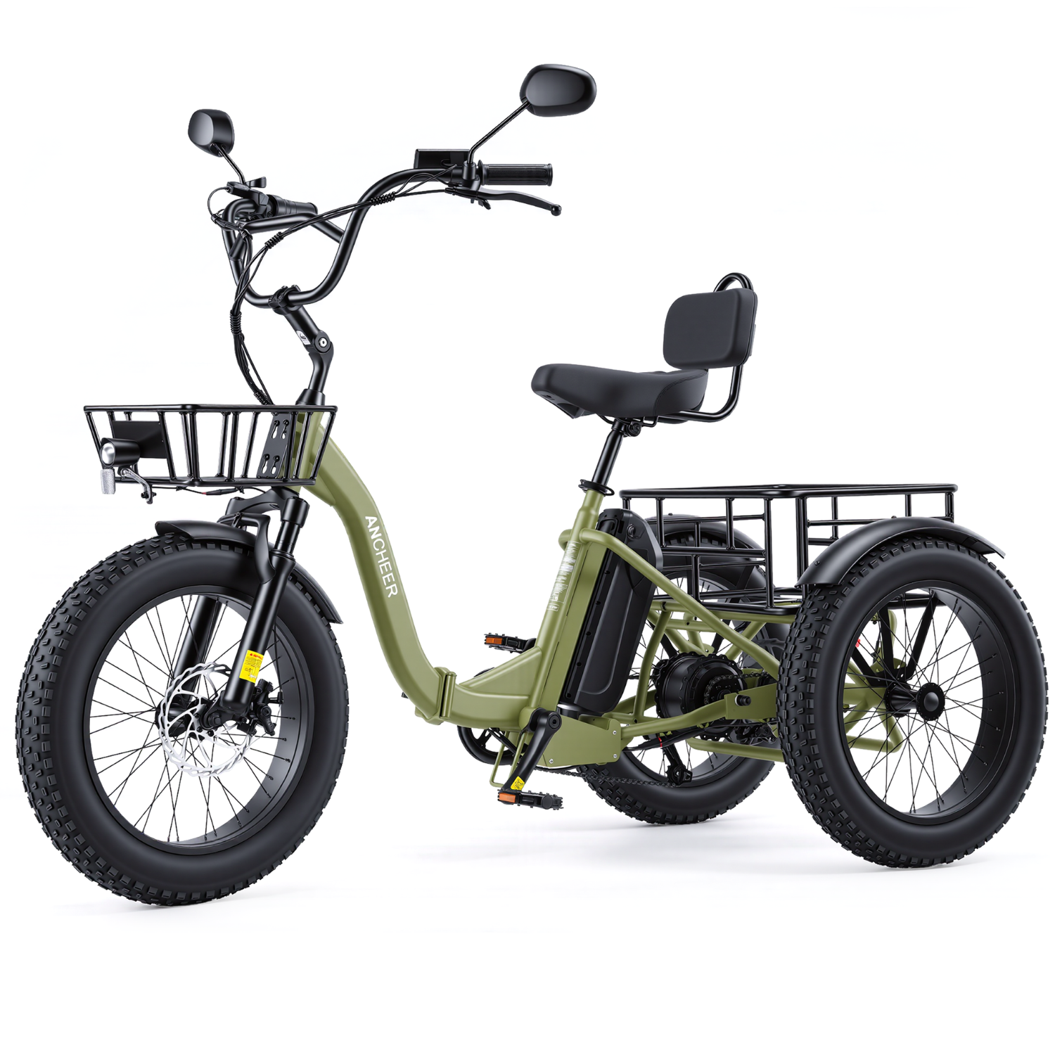 ANCHEER Fat Tire Folding Electric Trike for Adults