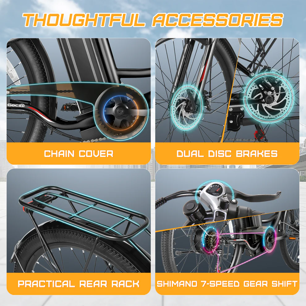 ANCHEER Gocio Electric City Hybrid Ebike for Adults