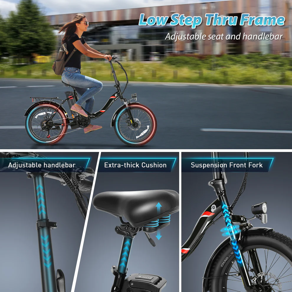 ANCHEER Gocio Fat Tire Electric City Cruiser Folding Bike for Adults