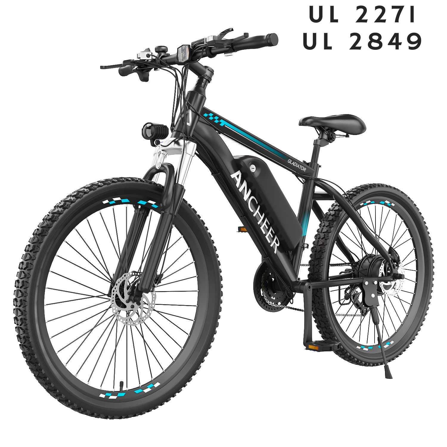ANCHEER Gladiator 500W Electric Bike 26'' Electric Mountain Bike, 48V 10.4AH Removable Battery, Up to 50 Miles, 3.5H Fast Charge-AN5870