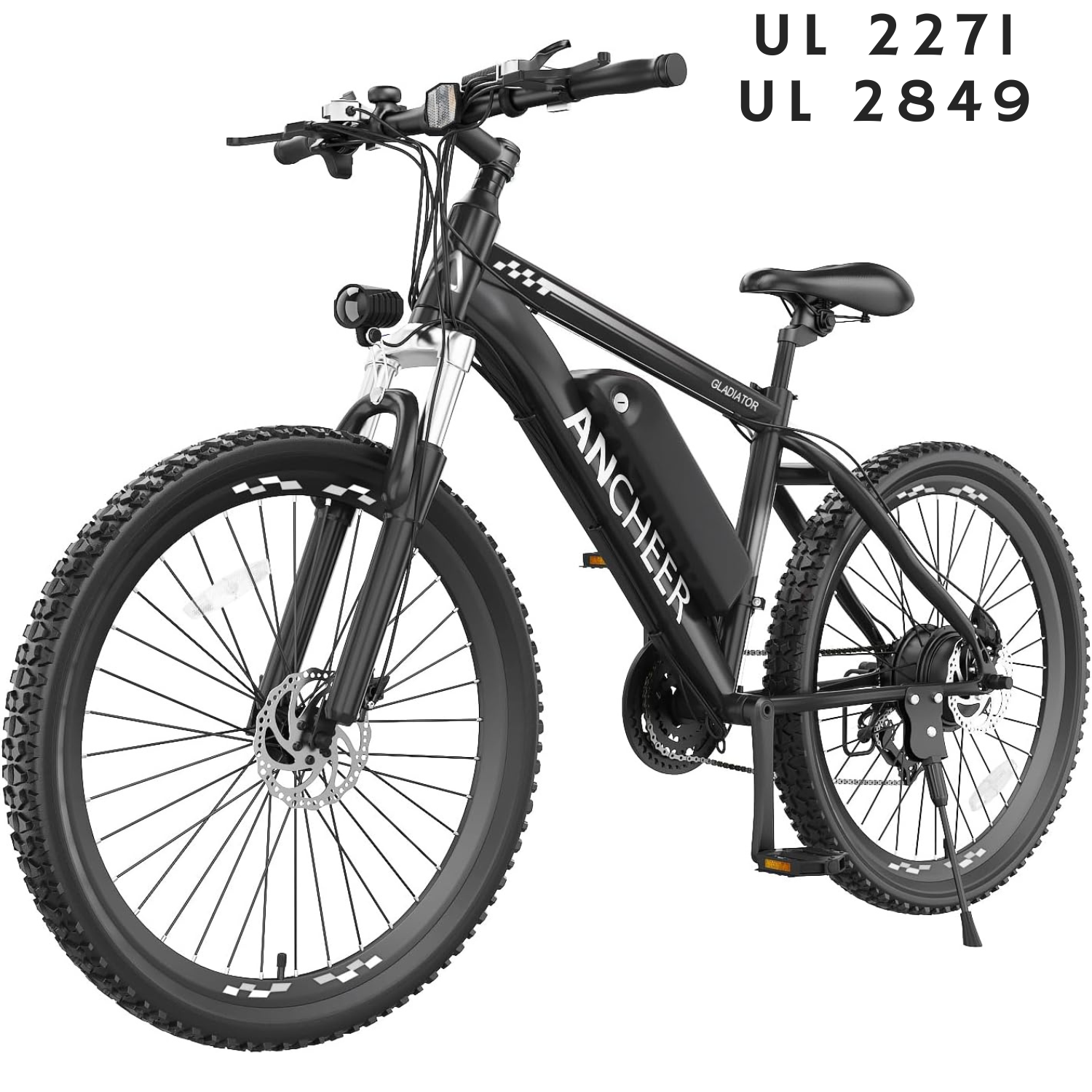 ANCHEER Gladiator 500W Electric Bike 26'' Electric Mountain Bike, 48V 10.4AH Removable Battery, Up to 50 Miles, 3.5H Fast Charge-AN5870