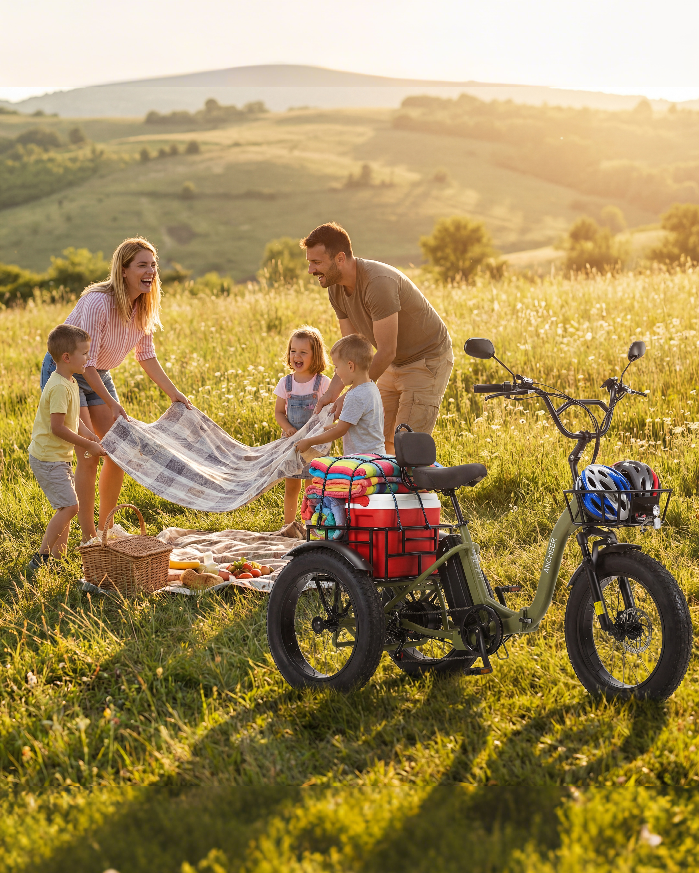 ANCHEER Fat Tire Folding Electric Trike for Adults