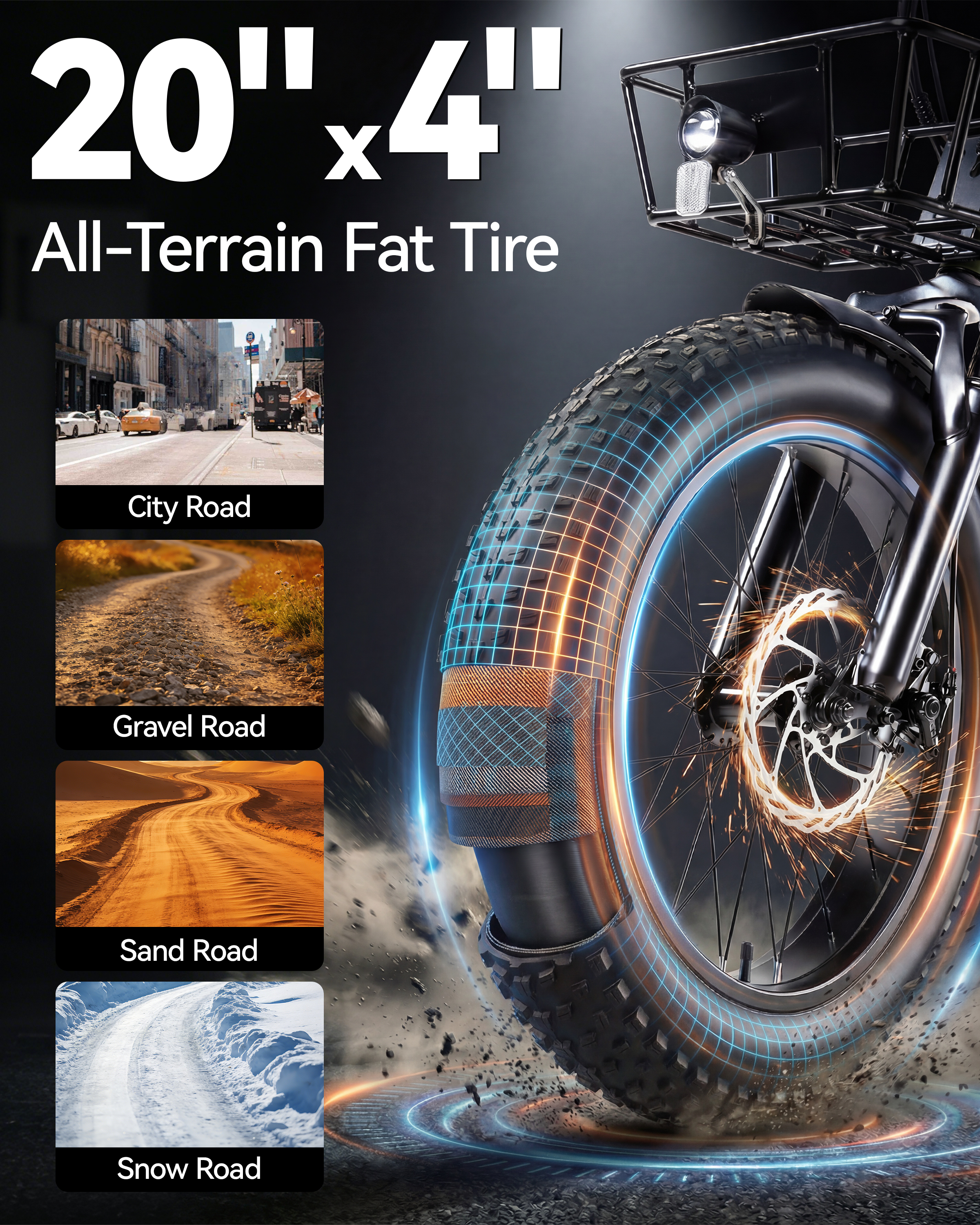 ANCHEER Fat Tire Folding Electric Trike for Adults