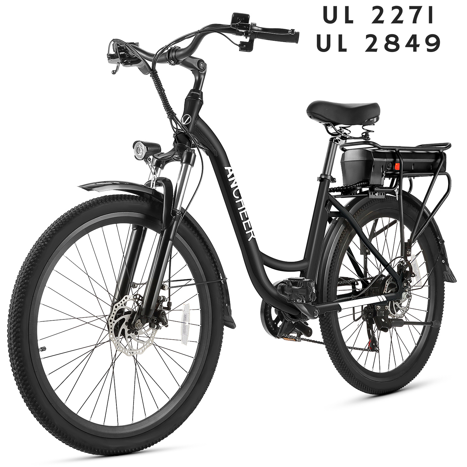 ANCHEER Swan Electric Bike for Adults with 48V 500Wh Removable Battery, 3.5H Fast Charge, UP to 45 Miles, 26