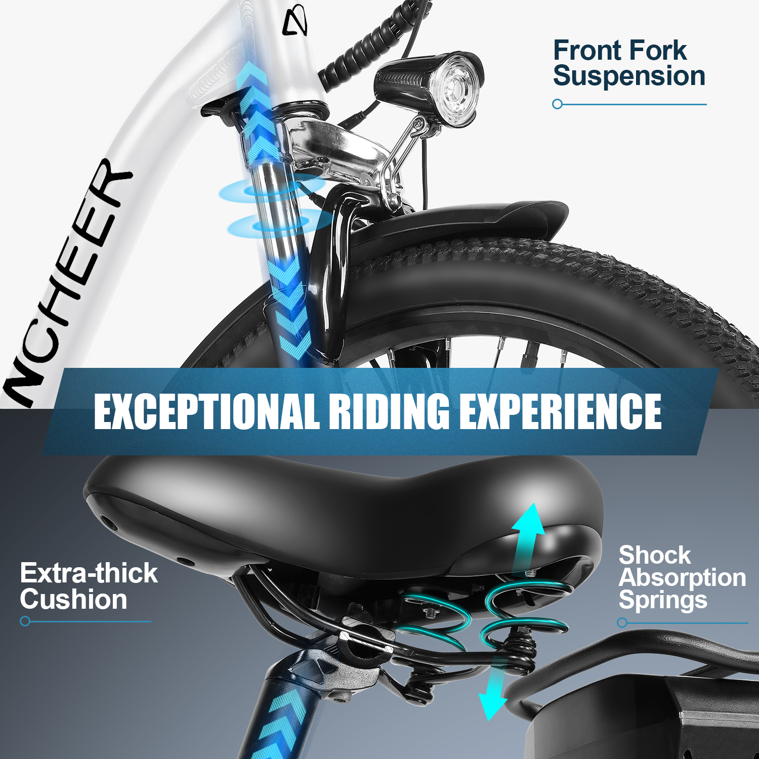 ANCHEER Swan Electric Bike for Adults with 48V 500Wh Removable Battery, 3.5H Fast Charge, UP to 45 Miles, 26
