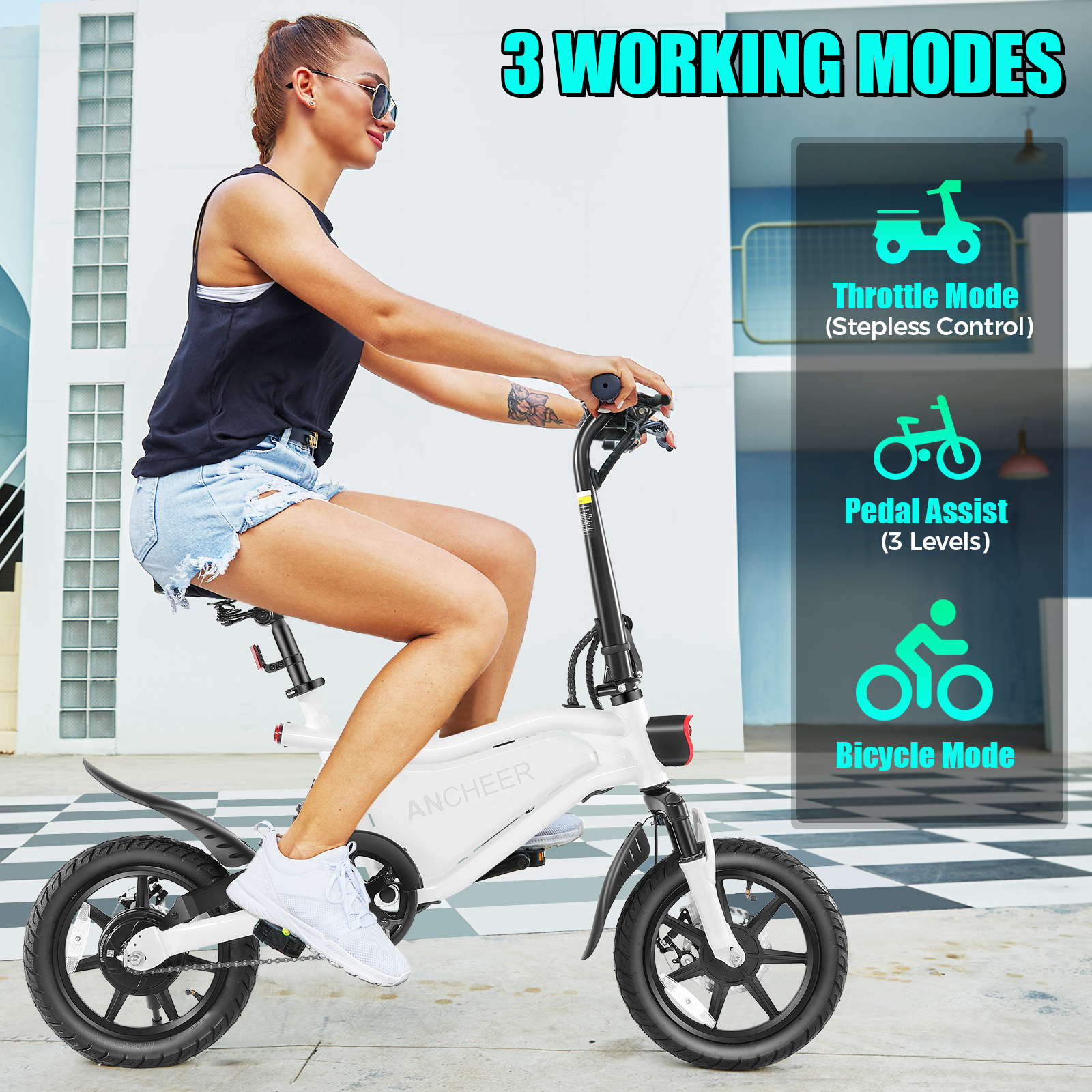 ANCHEER StreetRider Electric Bicycle for Adults Teens 14