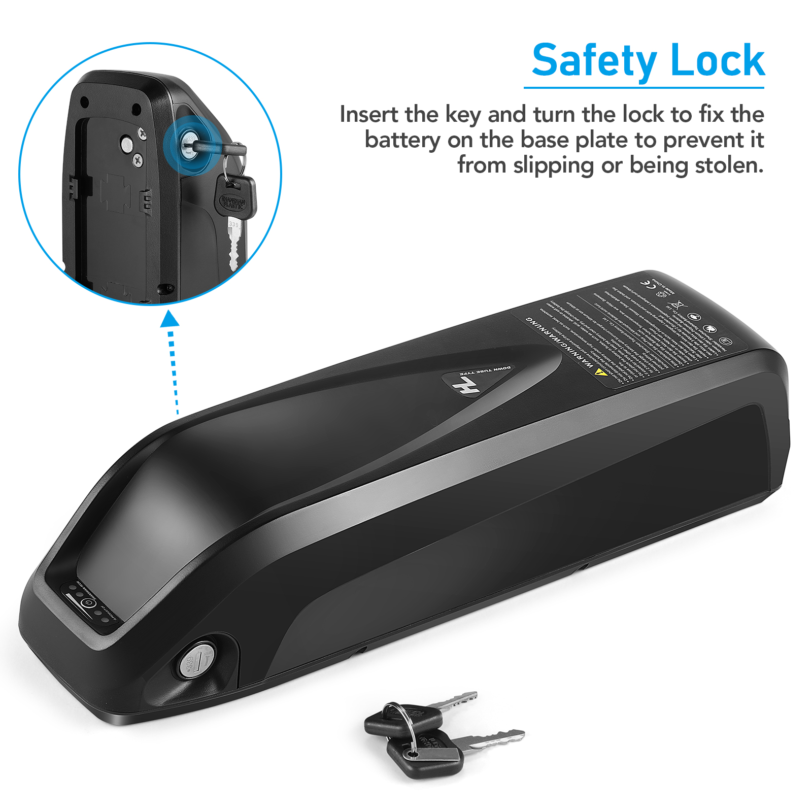 ANCHEER 36V 10.4Ah Lithium-ion Battery,Equipped With Base, Slide,Etc.,For Model AN1907