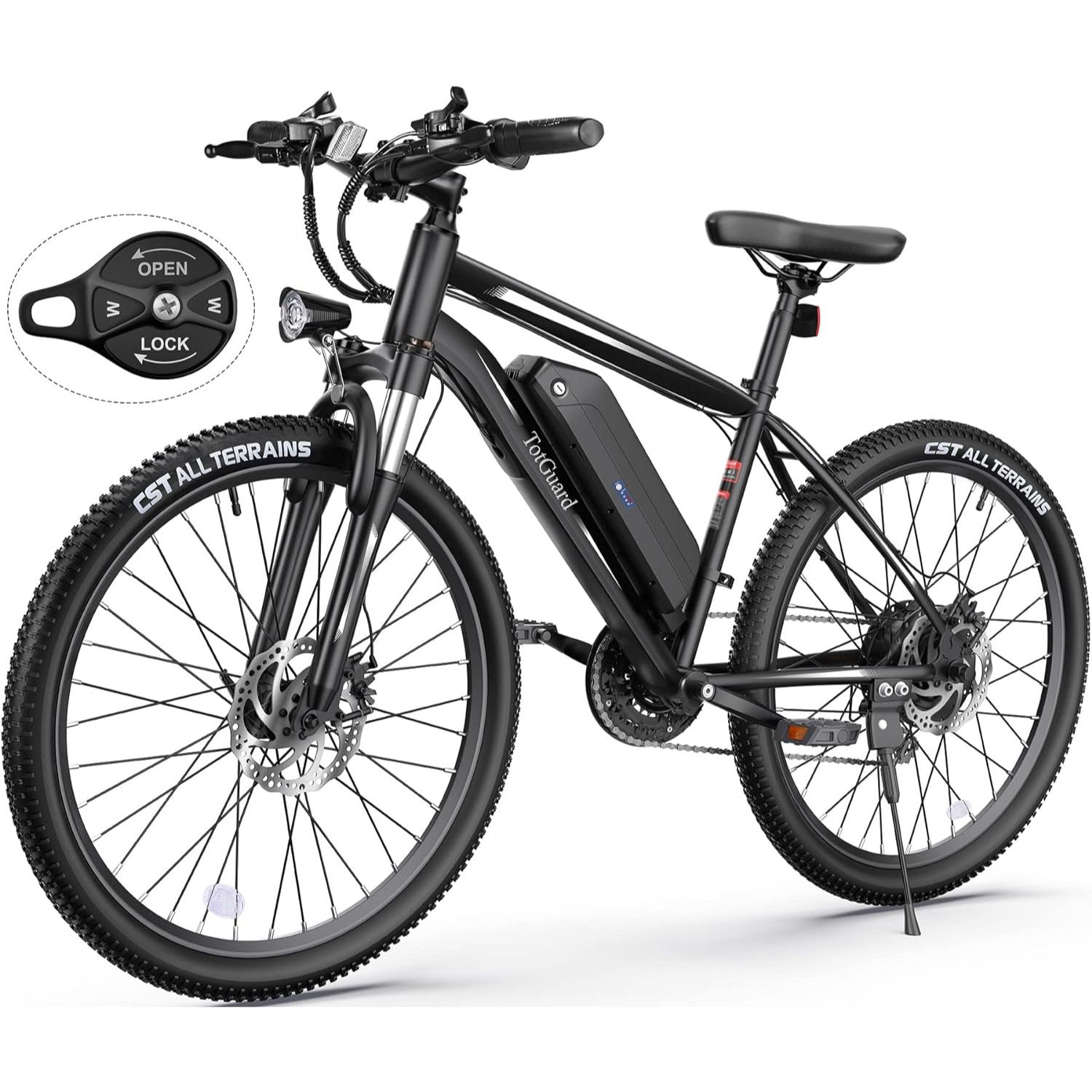 ANCHEER Totguard Electric Bike, Electric Bike for Adults 27.5'' E-Bike with 500W Motor(Peak 750W), 21.6MPH Mountain Bike with Lockable Suspension Fork, 48V 499.2WH Removable Battery-AN5858