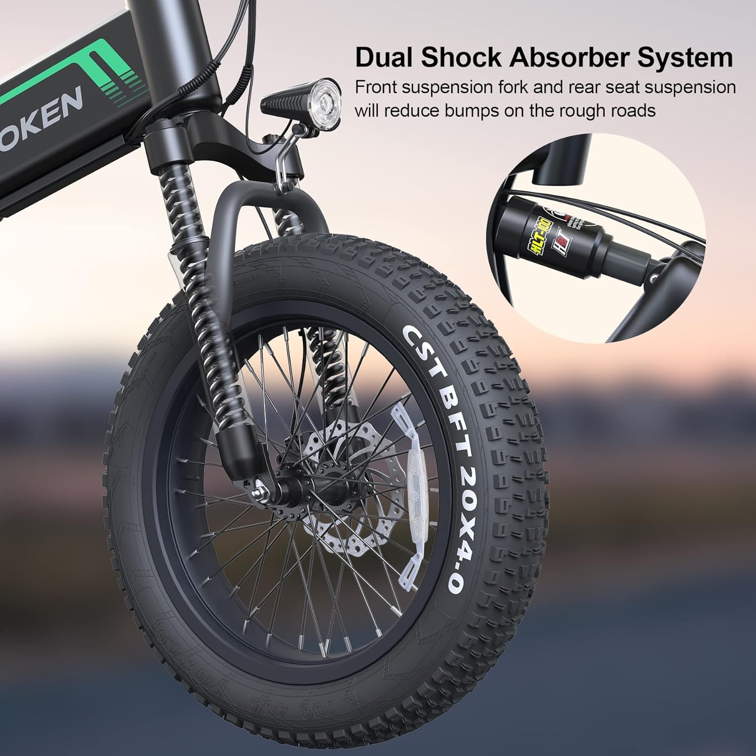 ANCHEER Wooken Electric Bike, 20''X4.0 Fat Tire Electric Bike for Adults,500W(Peak 750W) Foldable Electric Bike with 48V 10Ah Battery,20MPH Ebike for Mountain Beach Snow-AN5942