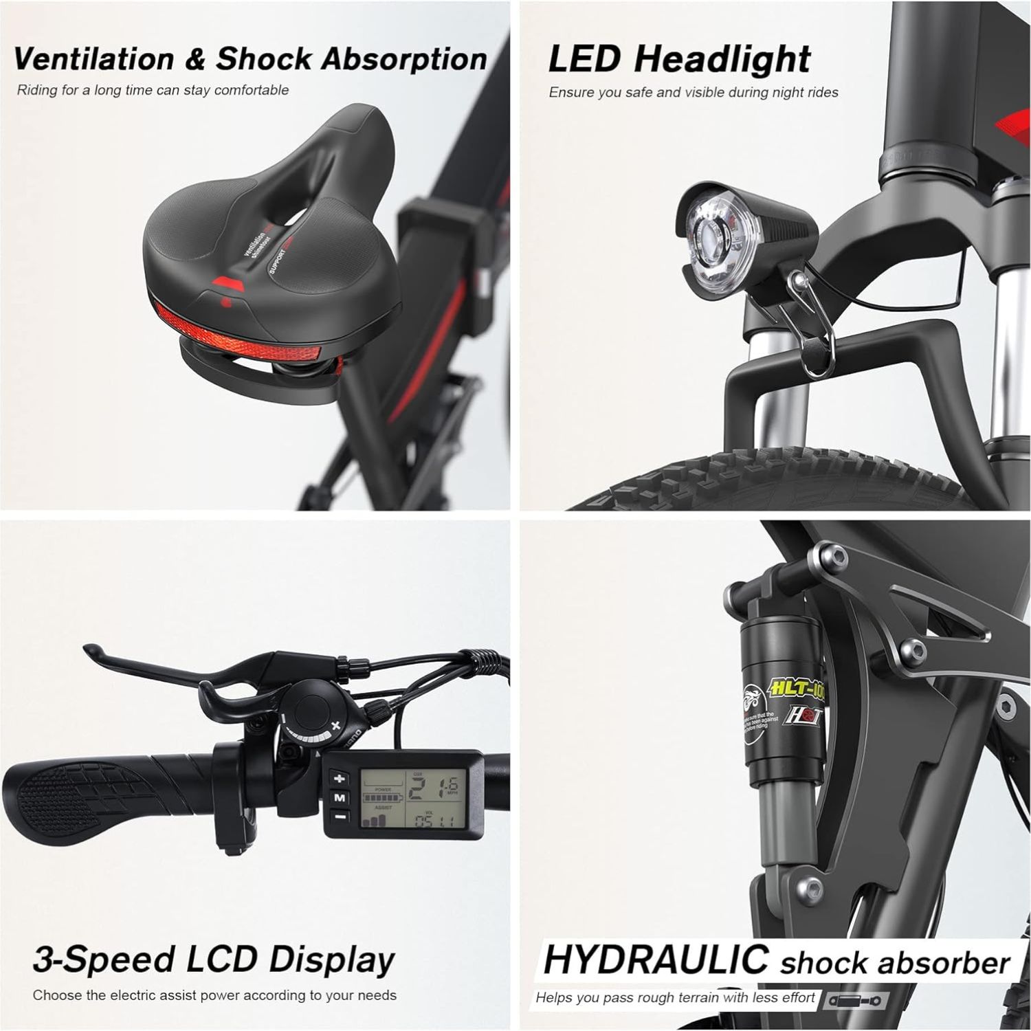 ANCHEER Totguard Electric Bike, 26''x4.0 Electric Bike for Adults 500W Ebike 21.6Mph Folding Fat Tire Electric Bike with 48V 480Wh Removable Battery, Dual Shock Absorber, Shimano 21-Speed, LCD Display-AN5857