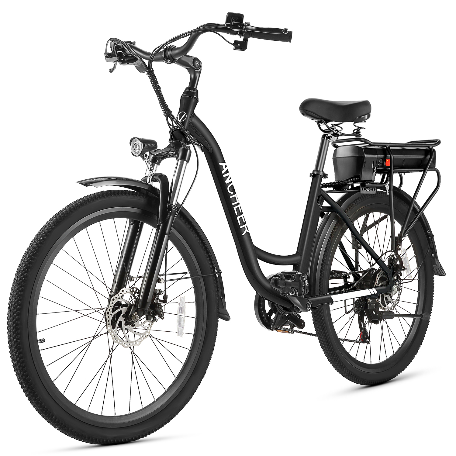 ANCHEER Swan Electric Bike for Adults with 48V 500Wh Removable Battery, 3.5H Fast Charge, UP to 45 Miles, 26