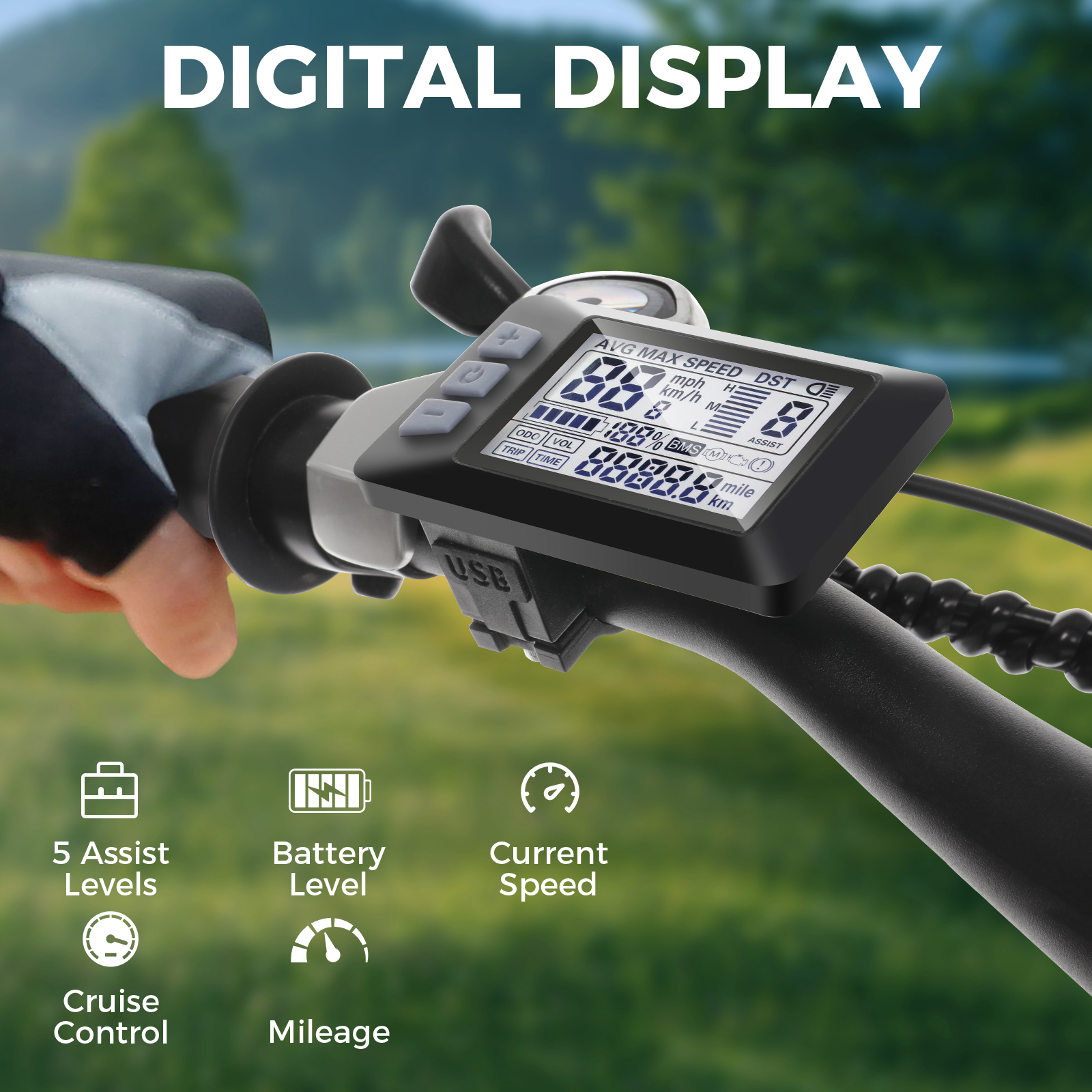 ANCHEER Gladiator 500W Electric Bike 26'' Electric Mountain Bike, 48V 10.4AH Removable Battery, Up to 50 Miles, 3.5H Fast Charge-AN5870