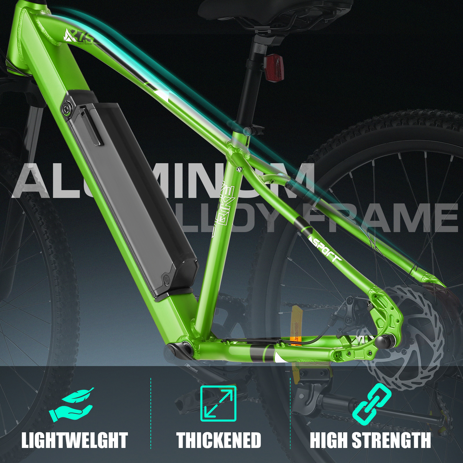 ANCHEER 500W Electric Bike 27.5'' Electric Mountain Bike, 48V 10.4AH Removable Battery-AN5799