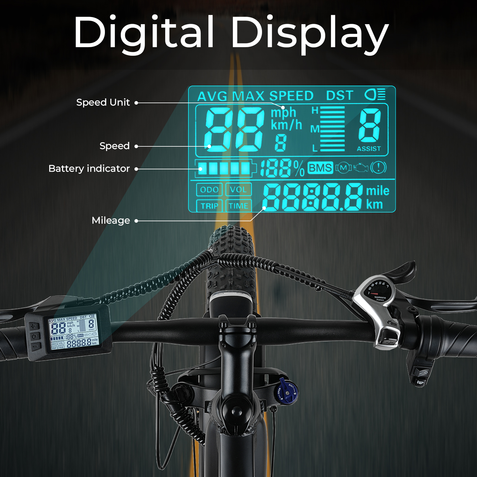 Ancheer Electric Bike Display Meter for Rover