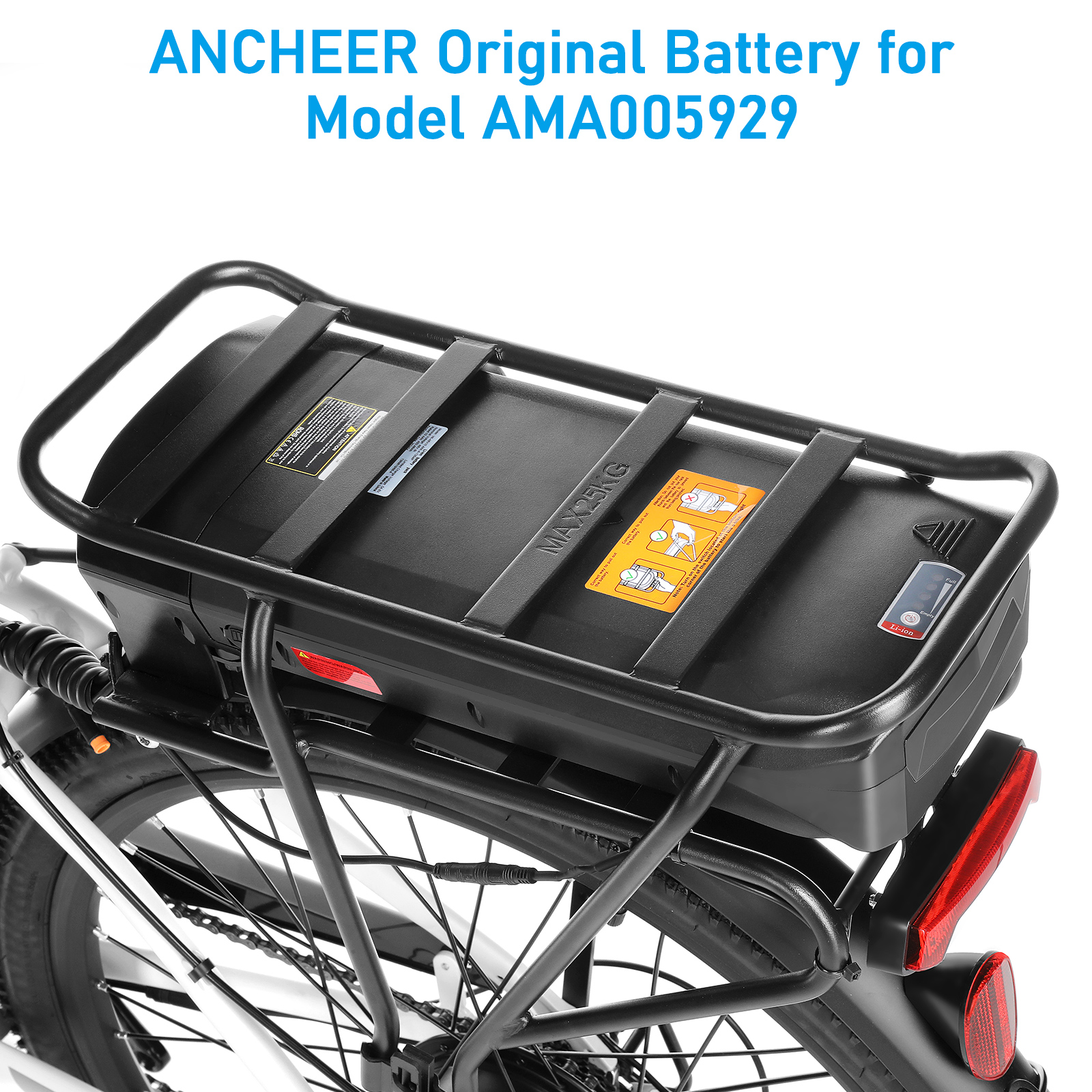 ANCHEER 48V 10.4Ah Removable Battery, 3.5H Fast Charge, For Model Swan