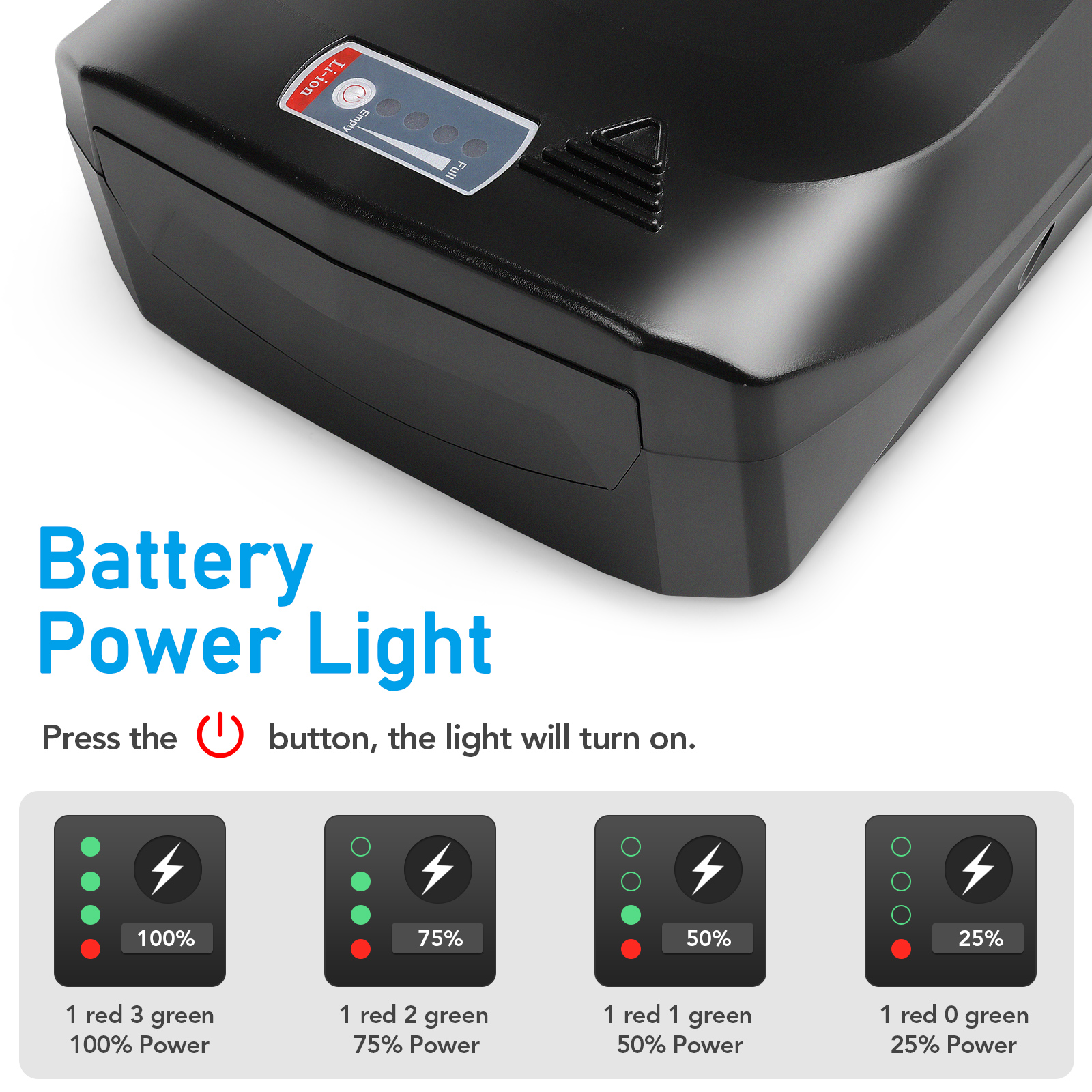 ANCHEER 48V 10.4Ah Removable Battery, 3.5H Fast Charge, For Model Swan