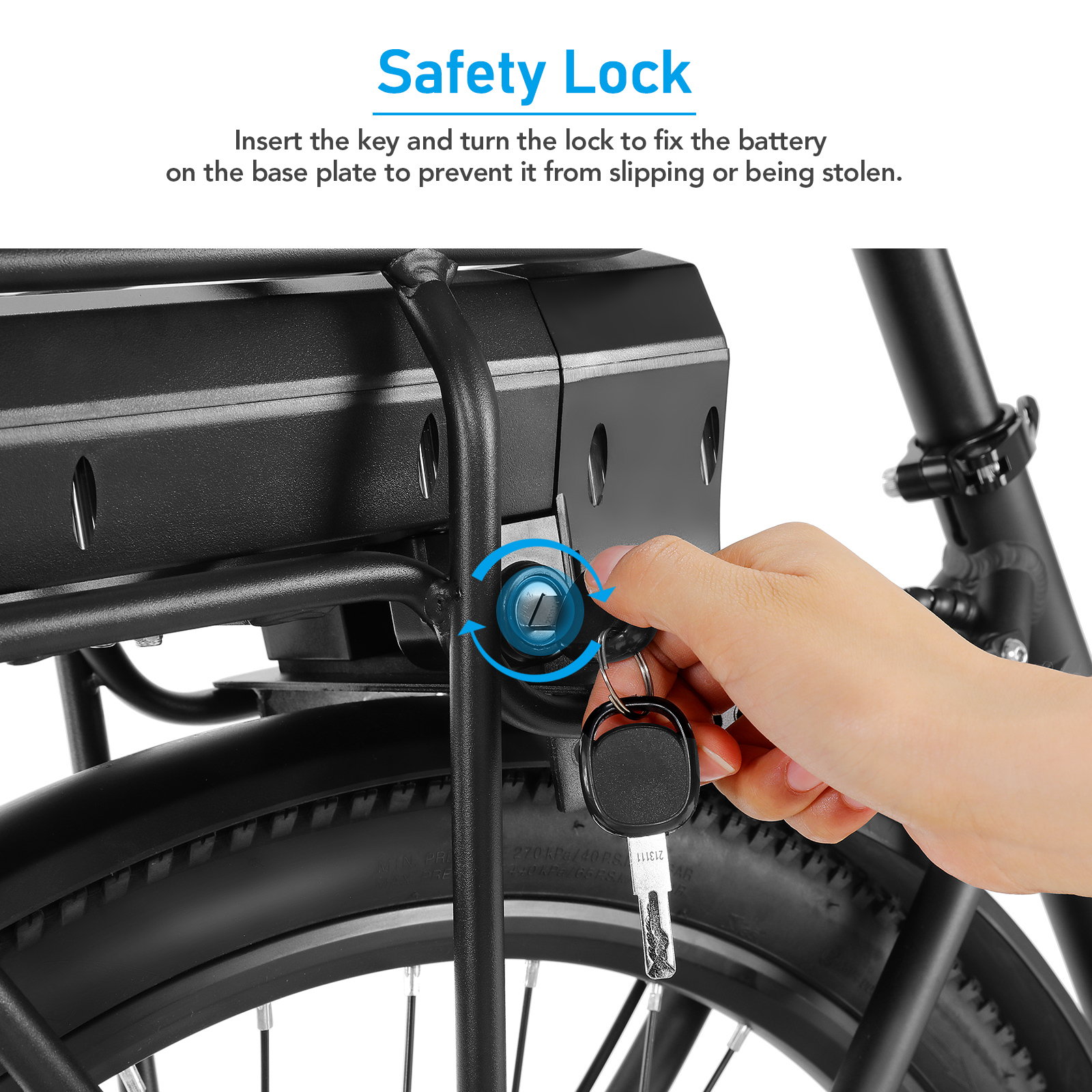 ANCHEER 48V 10.4Ah Removable Battery, 3.5H Fast Charge, For Model Swan