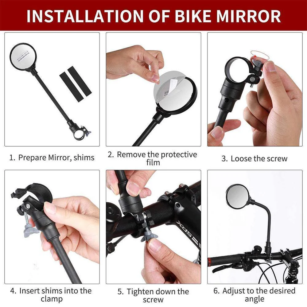 ANCHEER Electric Bike Mirror 360° Adjustable Handlebar Mirrors